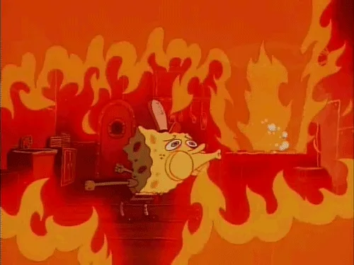 spongebob blowing out fires